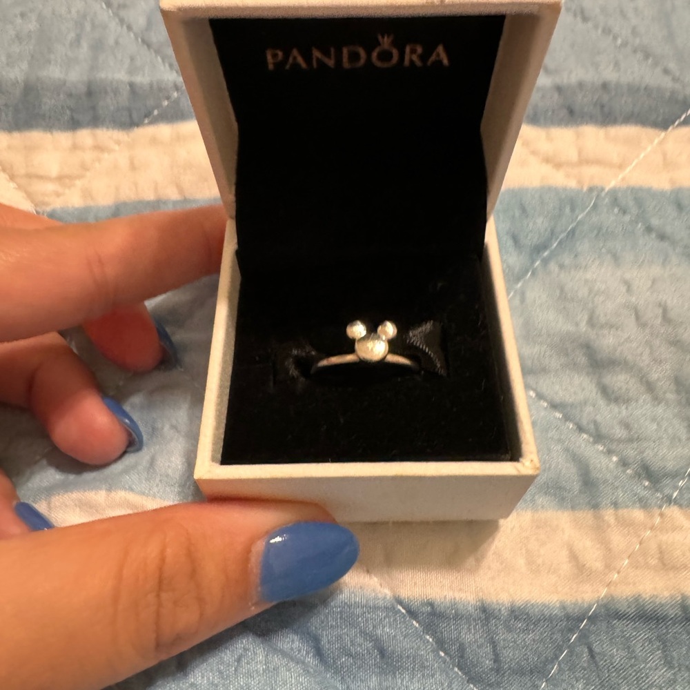 Pandora Silver Mickey Ring